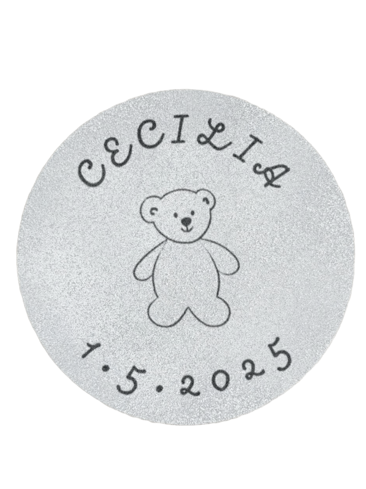 Placa de nome de bebê para casa ou hospital. 35 cm Imitação de pedra, madeira. - Finngifts