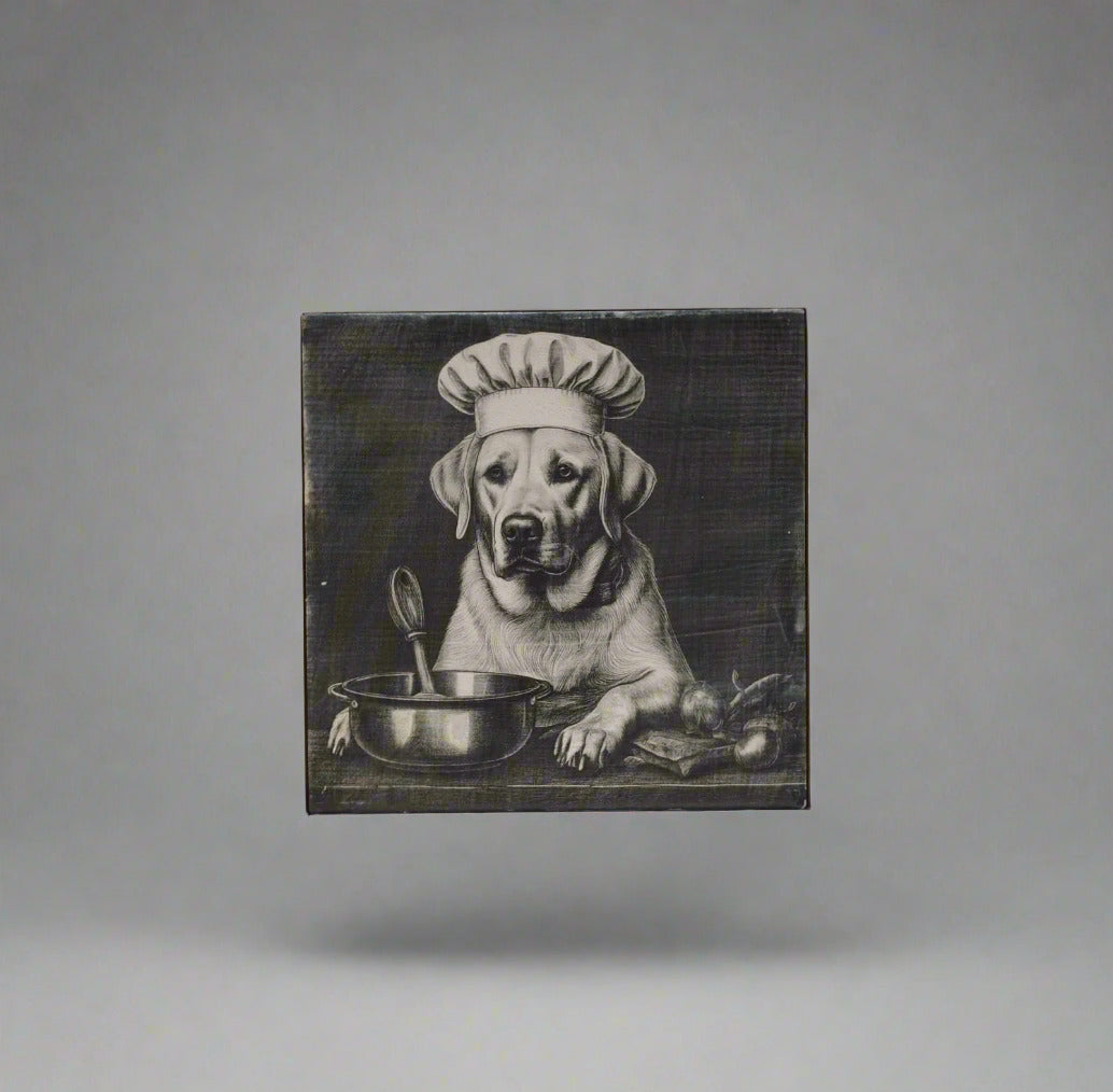 Kit 4 azulejos de labradores brancos - Finngifts