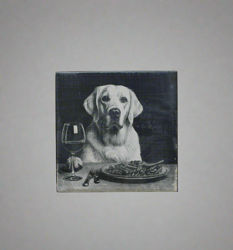Kit 4 azulejos de labradores brancos - Finngifts
