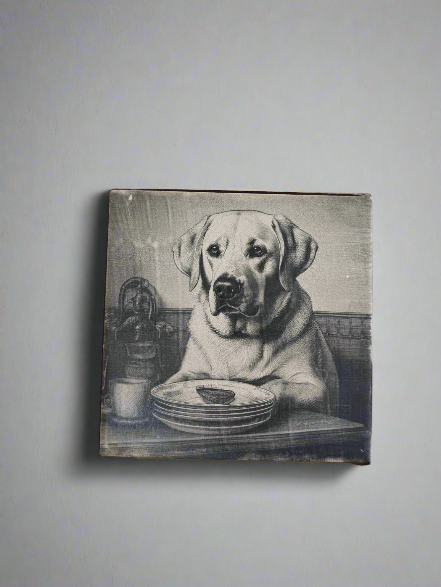 Kit 4 azulejos de labradores brancos - Finngifts
