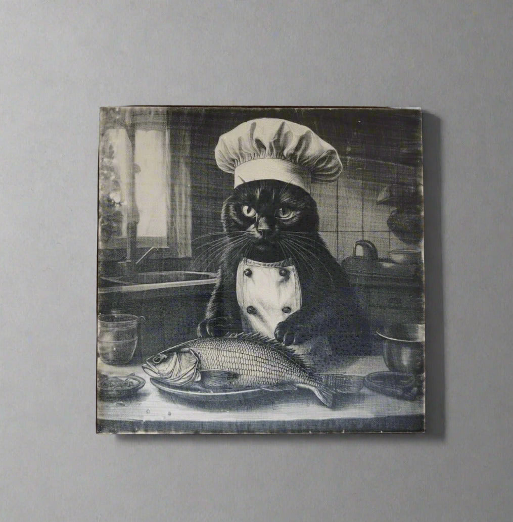 Kit 4 azulejos de gatos pretos - Finngifts