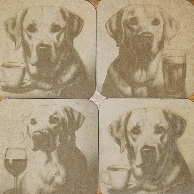 kit 4 labrados brancos porto-copos mdf - Finngifts