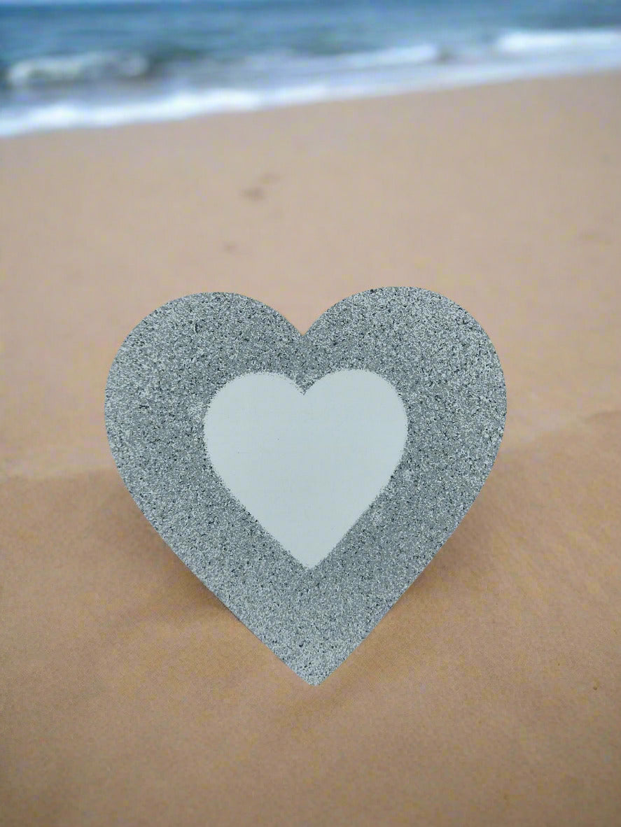 kit 5 Placa em forma de coração, imitação de pedra 18 cm feita em material MDF - Finngifts