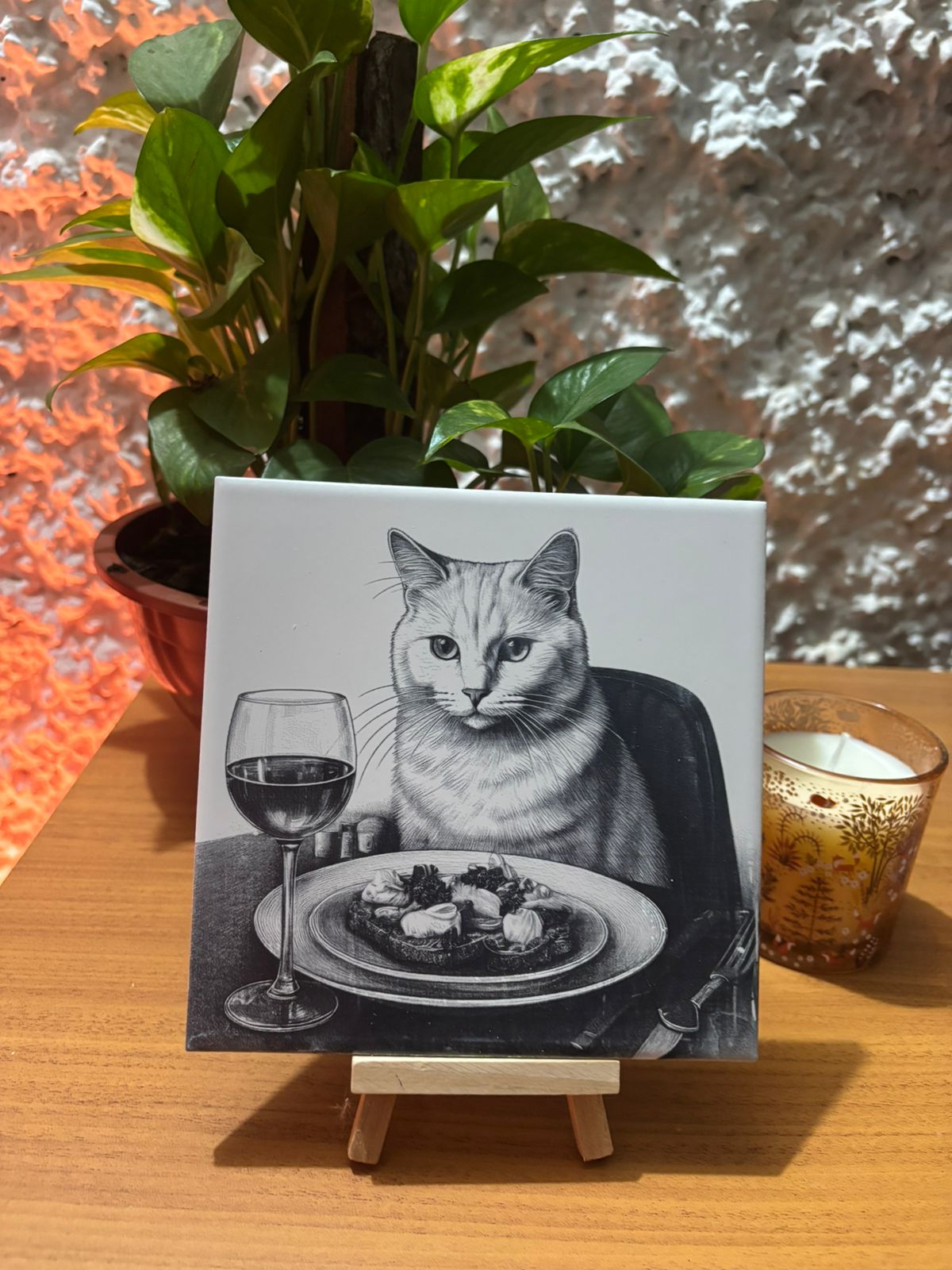 Kit 4 azulejos de gatos brancos - Finngifts