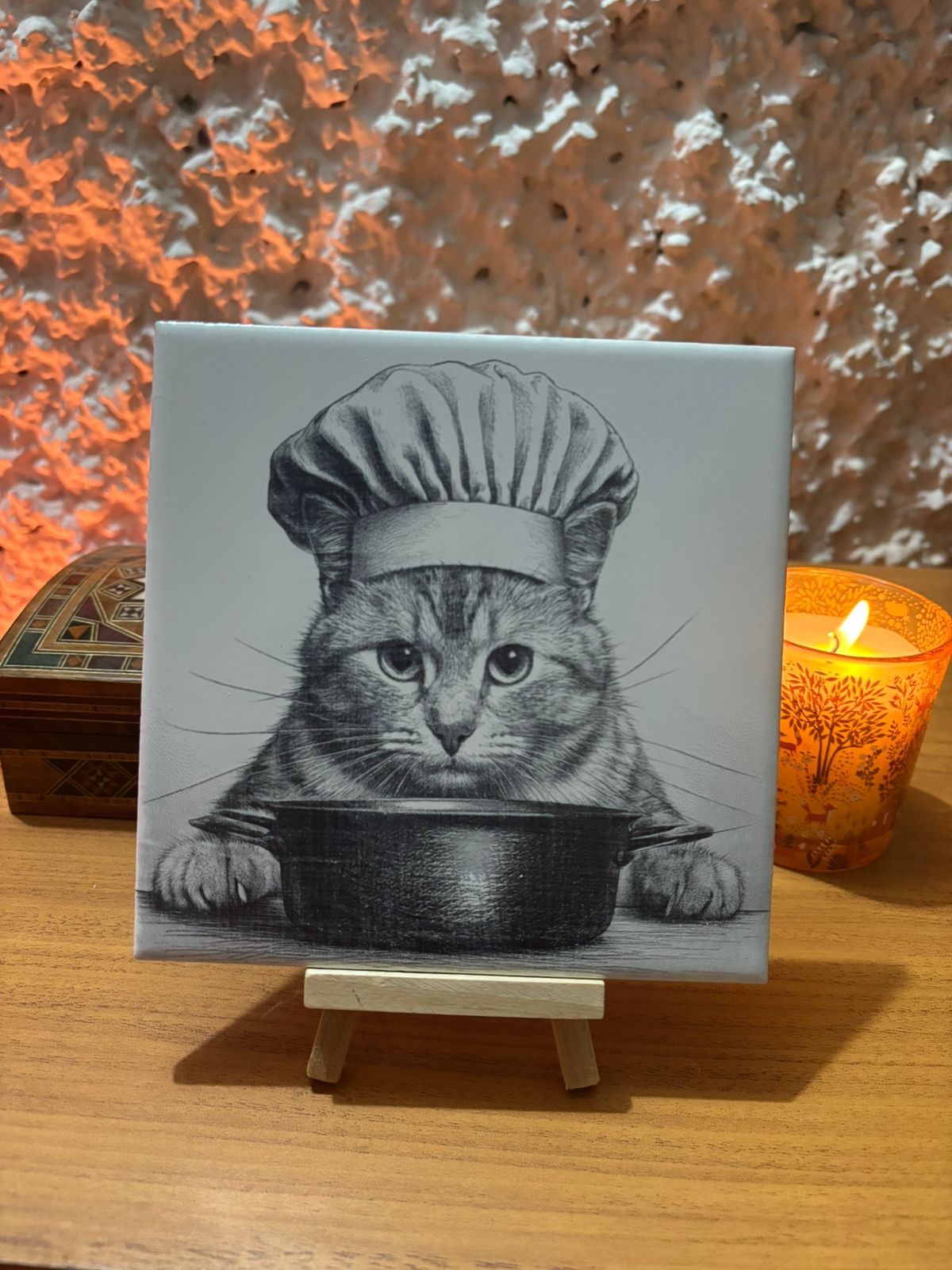 Kit 4 azulejos de gatos brancos - Finngifts