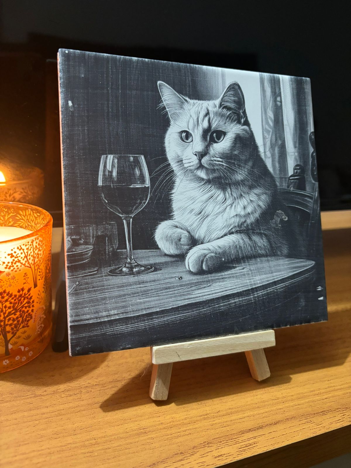 Kit 4 azulejos de gatos brancos - Finngifts