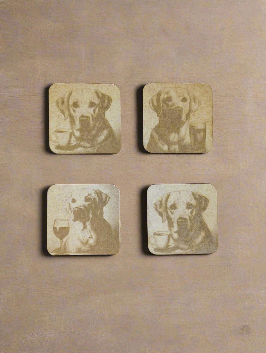 kit 4 labrados brancos porto-copos mdf - Finngifts