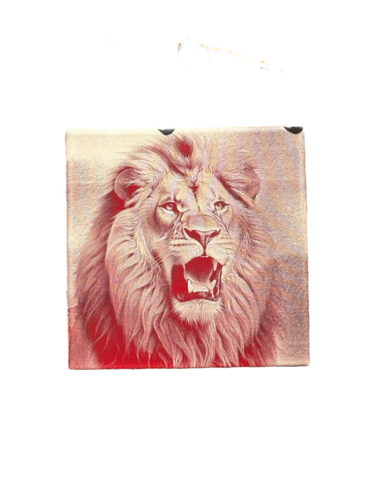 Azulejo de leão vermelho que ruge.