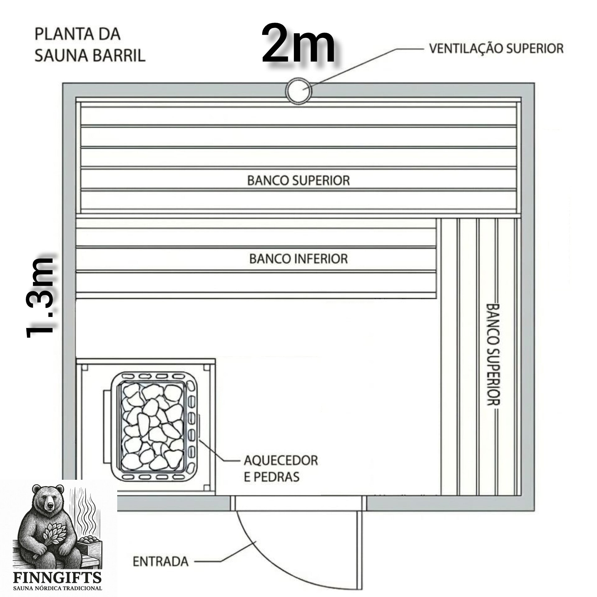 Sauna Barril Modelo S - Finngifts - Finngifts