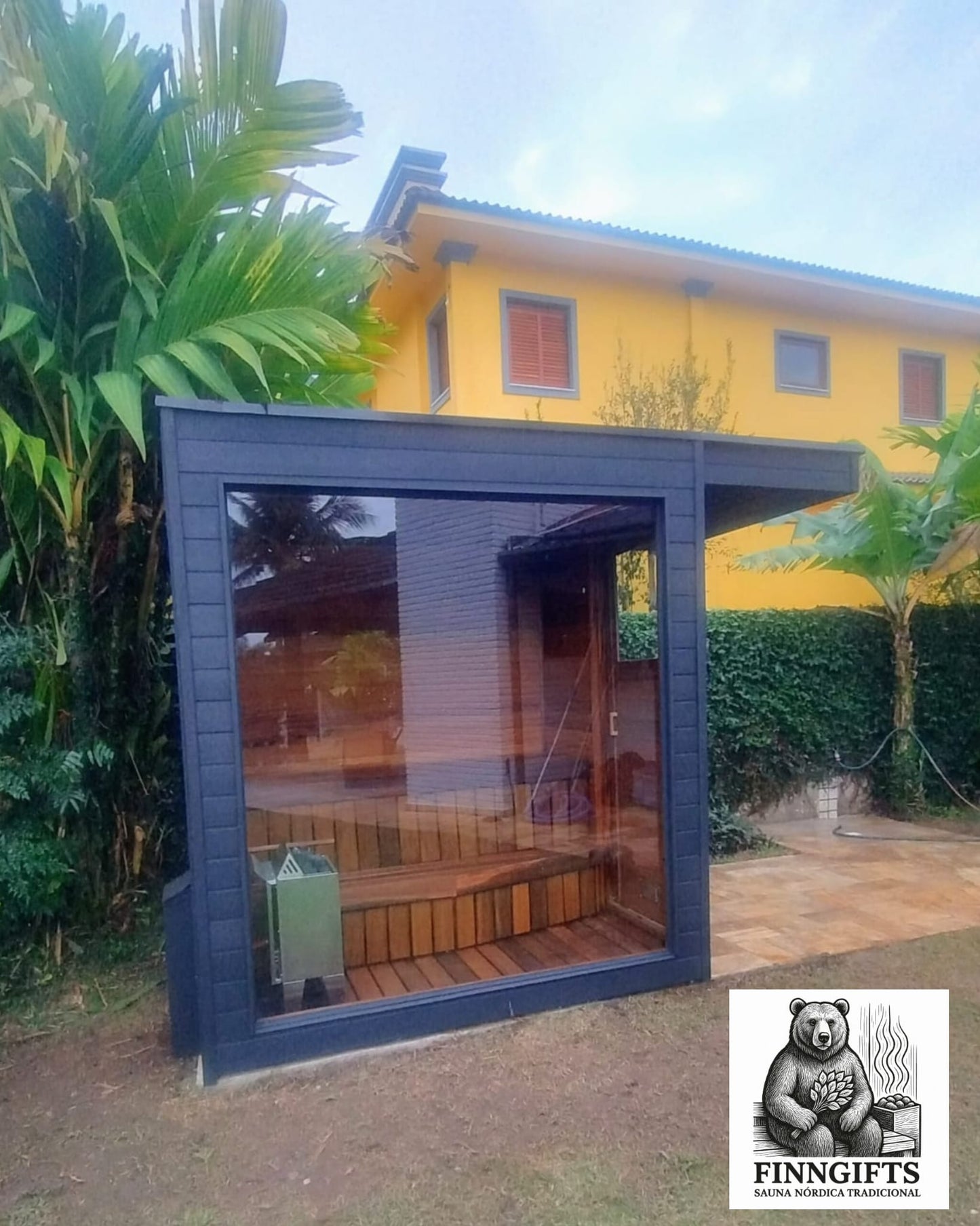 Sauna Seca com Parede de Vidro