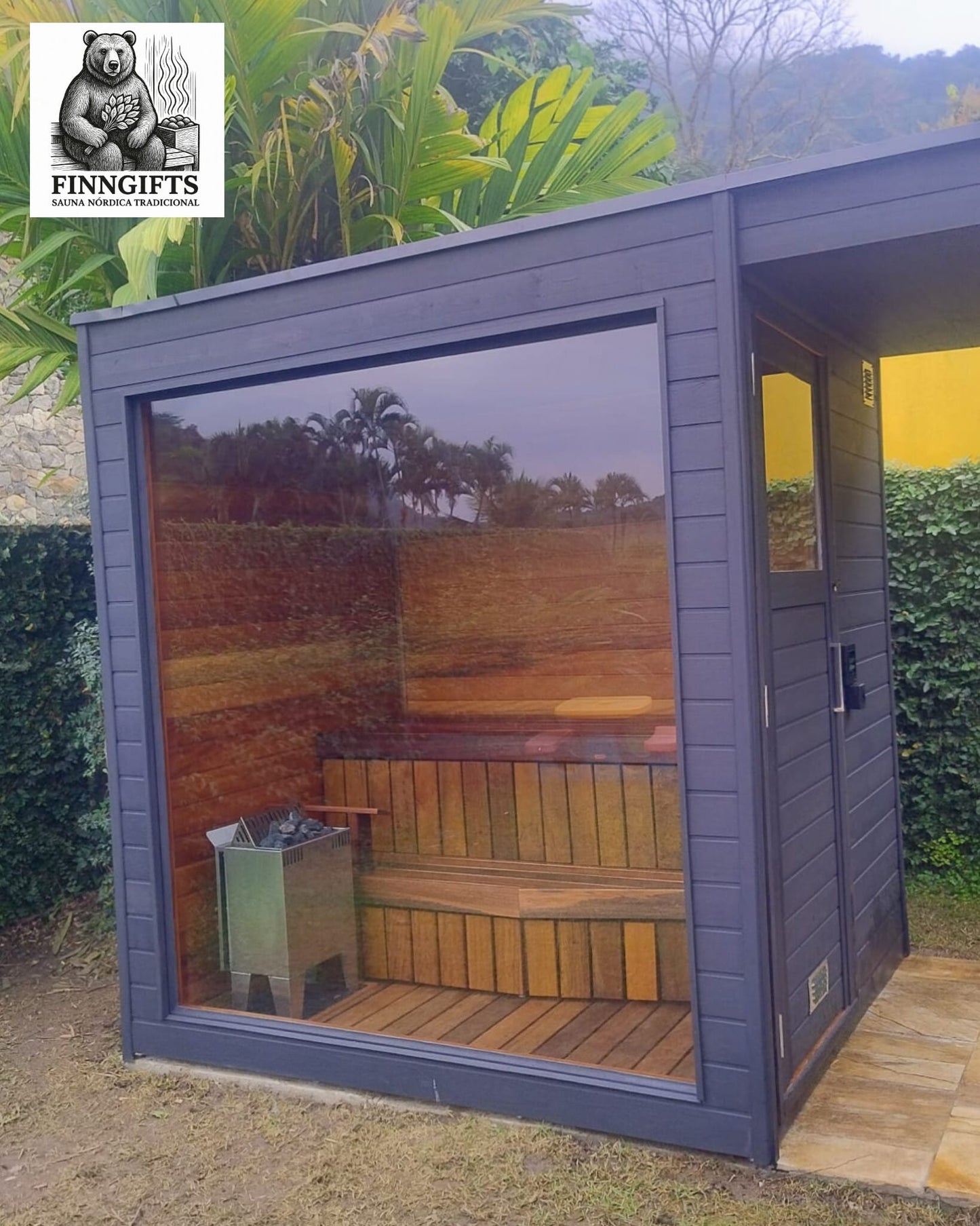Sauna Seca com Parede de Vidro