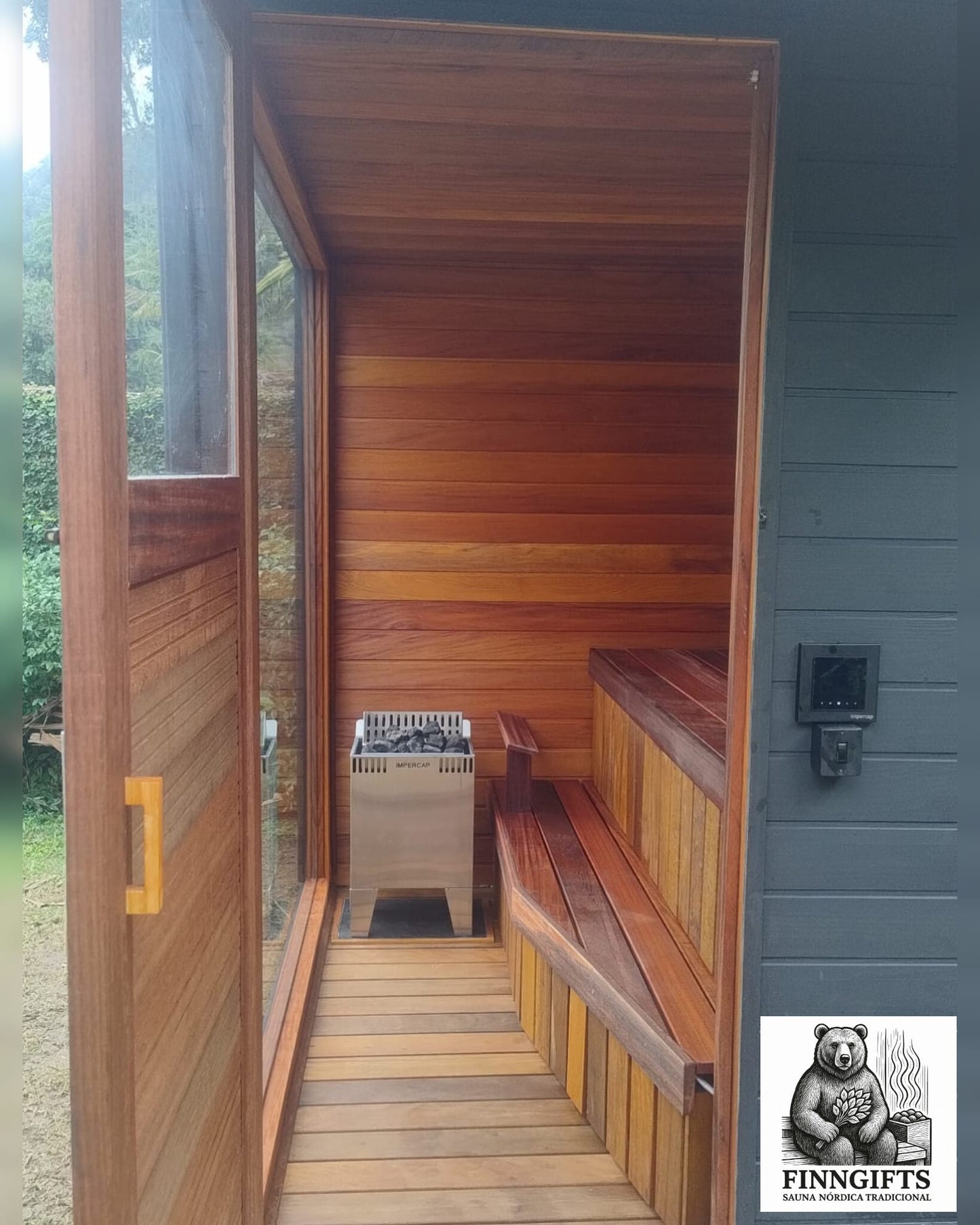 Sauna Seca com Parede de Vidro