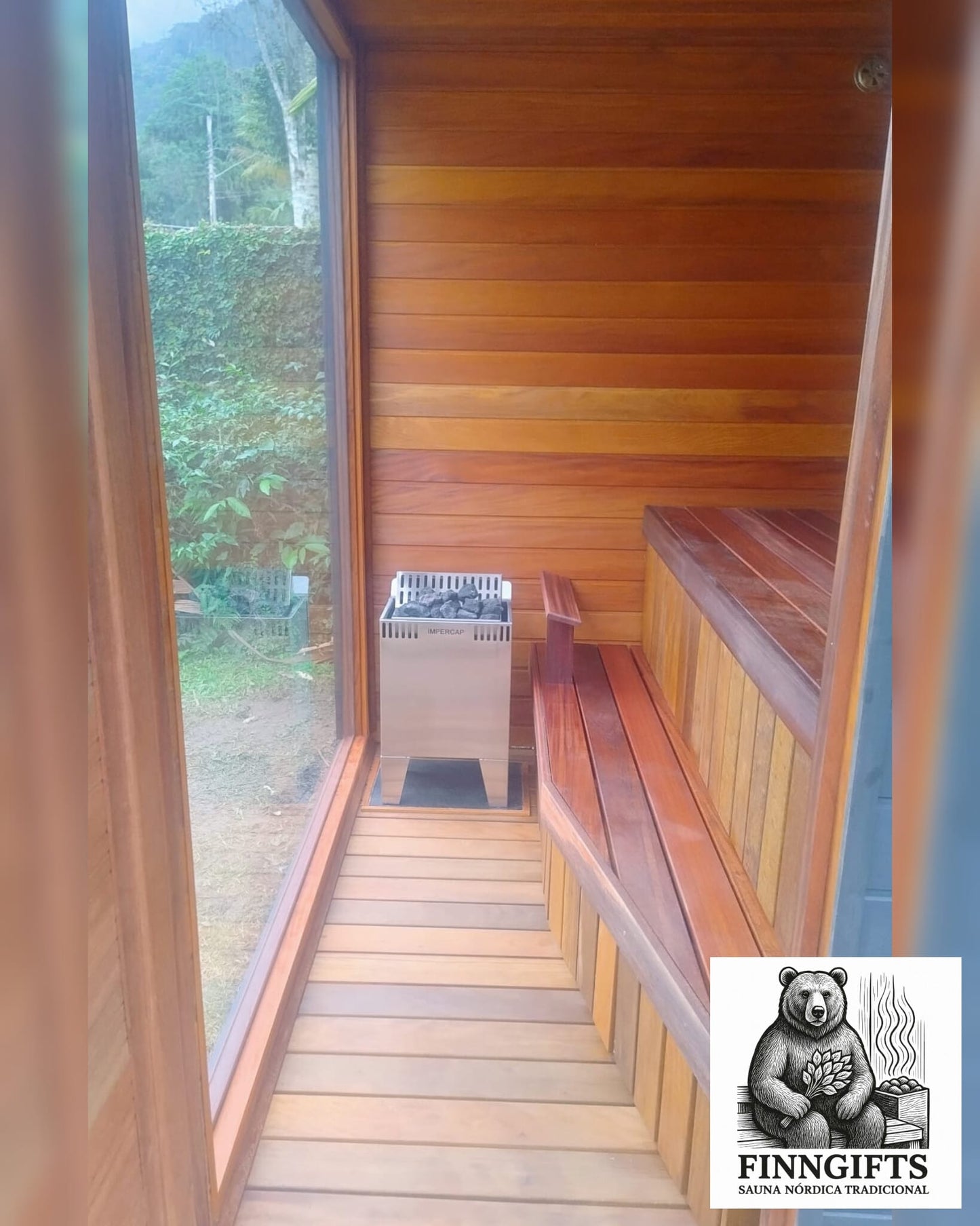 Sauna Seca com Parede de Vidro