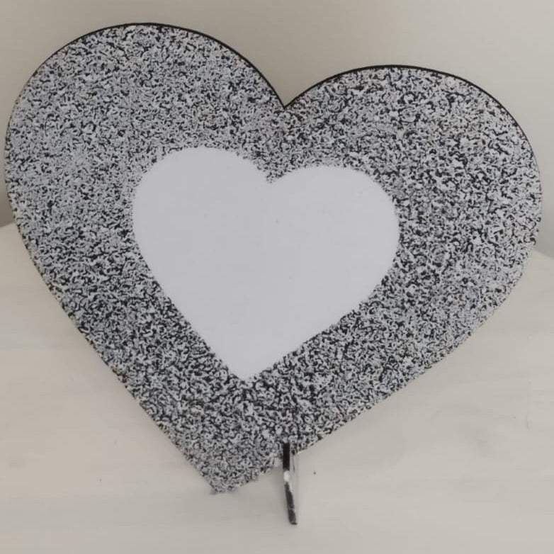 kit 5 Placa em forma de coração, imitação de pedra 18 cm feita em material MDF - Finngifts