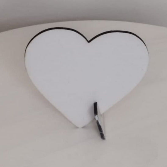 Kit 5 Placa de Coração Branco, tamanho 9 cm. - Finngifts