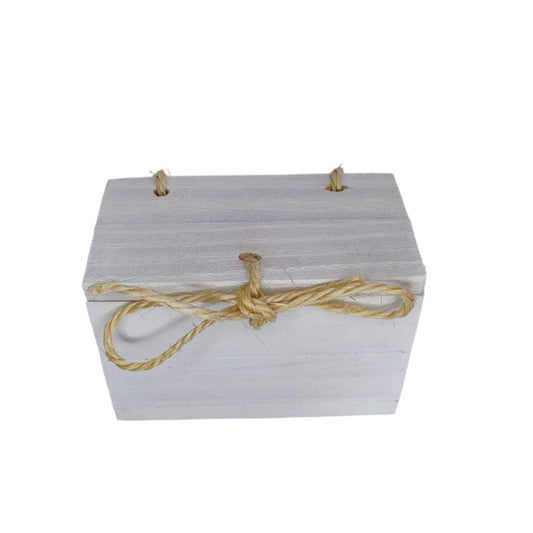 Caixa de Presente Elegante em Madeira. Branco e vermelho. - Finngifts